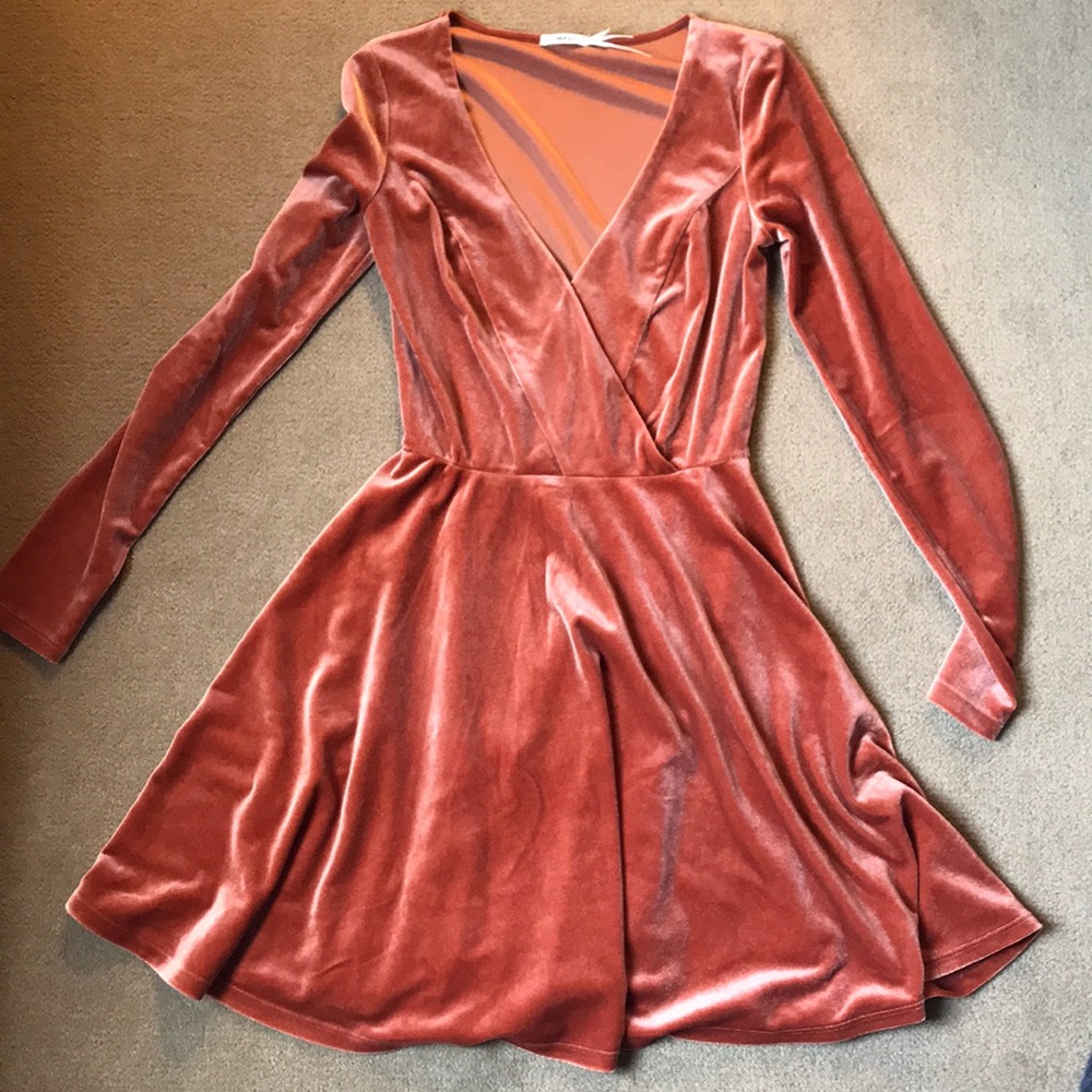 Urban Outfitters Velvet Long Sleeve Winter Dress